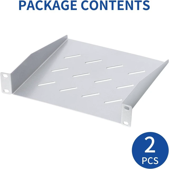 Alt view image 2 of 7 - 1U Server Rack Shelf, 10 Inch Vented Rack Mount Cantilever Tray, 2 Pack Universal Vented Rack Mount Cantilever Tray for 10" Network Equipment Rack, 9.45" Deep Rack Mount Shelf Good Air Circulation