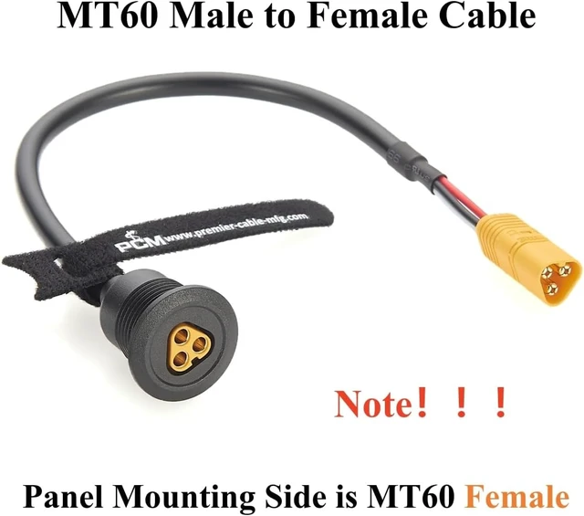 Alt view image 4 of 7 - MT60 3Pin Male to Female Extension Cable Round Flush Panel Mount MT60 Bulkhead Connector for Brushless Motor, ESC, FPV Drone, RC Aircraft, EDF Ducted Fan, Robotics (0.3M/0.98FT)