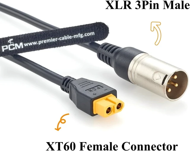 Alt view image 6 of 7 - XT60 Female to XLR 3 Pin Male Charging Cable 16AWG High Current DC Power Cable for FPV Drone, RC Battery, LED Video Light (1M/3.28FT)