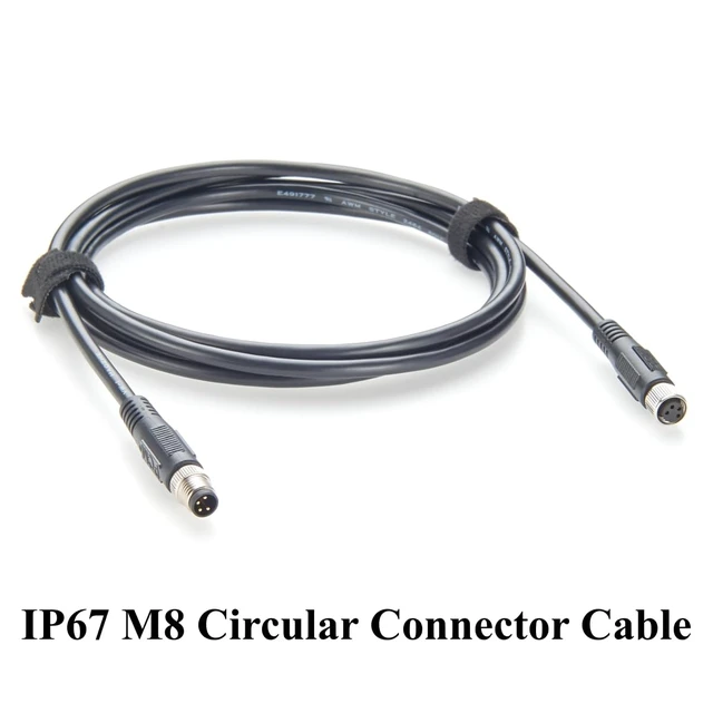 Alt view image 5 of 7 - IP67 M8 A Code 4 Pin Male to Female Motor Sensor Extension Cable (1M/3.28FT)