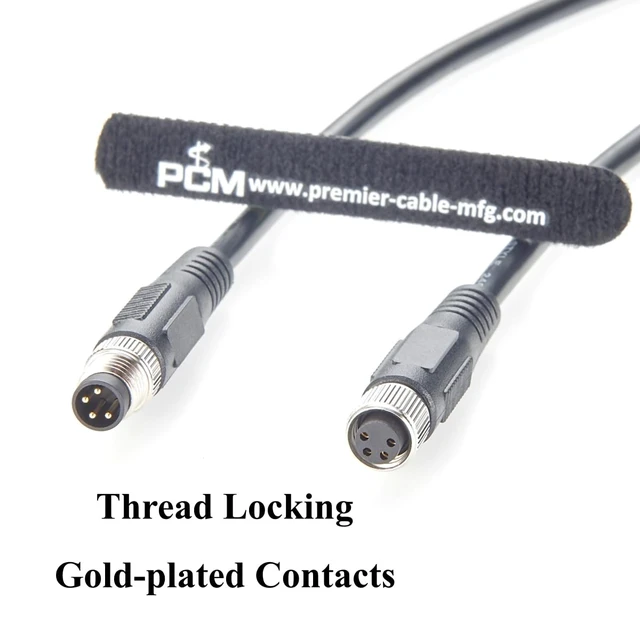 Alt view image 2 of 7 - IP67 M8 A Code 4 Pin Male to Female Motor Sensor Extension Cable (1M/3.28FT)