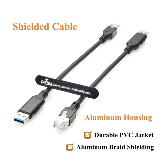 Alt view image 3 of 7 - USB 3.0 A to RJ45 Gigabit Ethernet Cable with RTL8153B Chipset (0.15m) USB-A to RJ45 Network Cable, 1000Mbps