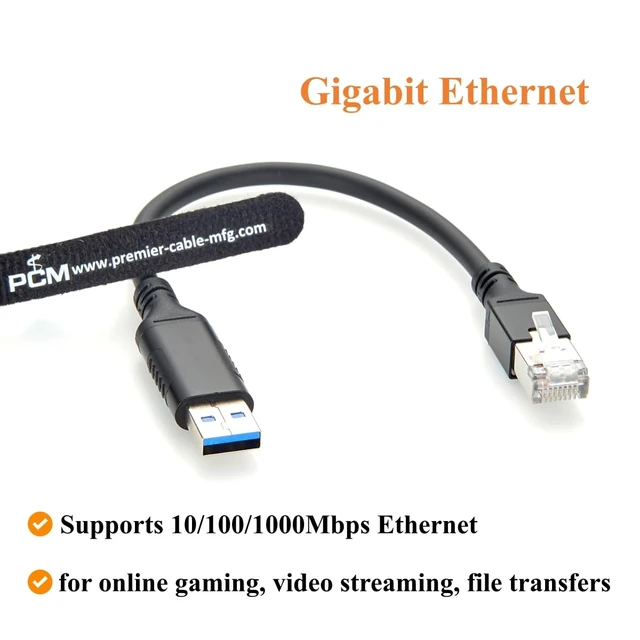 Alt view image 4 of 7 - USB 3.0 A to RJ45 Gigabit Ethernet Cable with RTL8153B Chipset (0.15m) USB-A to RJ45 Network Cable, 1000Mbps