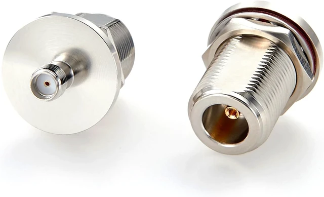 Main image of N Female to SMA Female Adapter Bulkhead Panel Mount 50 Ohm Low Loss N to SMA RF Coaxial Connector for Antenna, WiFi, 4G/5G LTE, Ham Radio, Signal Booster (2PCS)
