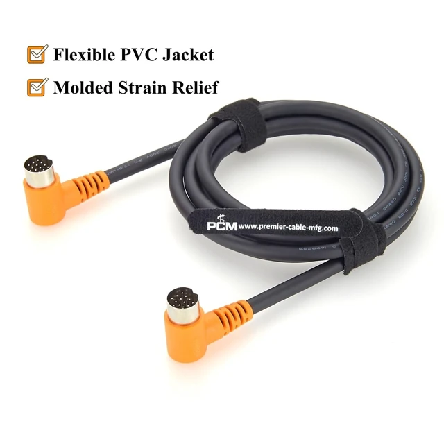 Alt view image 6 of 7 - Right Angle 13 Pin DIN Male to Male Cable DIN 13 Pin Electrical Signal Control Cable for PLC, CNC Machine, Robotics, Industrial Control Equipment (1.83M/6FT