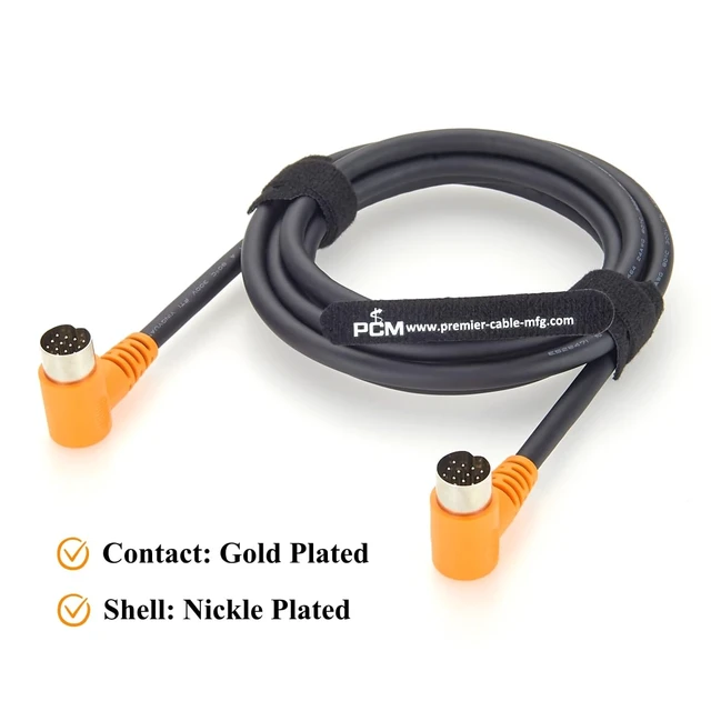 Alt view image 2 of 7 - Right Angle 13 Pin DIN Male to Male Cable DIN 13 Pin Electrical Signal Control Cable for PLC, CNC Machine, Robotics, Industrial Control Equipment (1.83M/6FT
