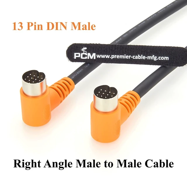 Alt view image 3 of 7 - Right Angle 13 Pin DIN Male to Male Cable DIN 13 Pin Electrical Signal Control Cable for PLC, CNC Machine, Robotics, Industrial Control Equipment (1.83M/6FT