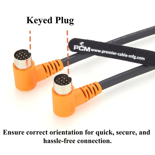 Alt view image 5 of 7 - Right Angle 13 Pin DIN Male to Male Cable DIN 13 Pin Electrical Signal Control Cable for PLC, CNC Machine, Robotics, Industrial Control Equipment (1.83M/6FT