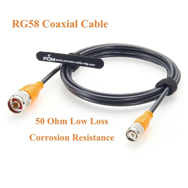 Alt view image 7 of 7 - TNC Male to N Male RG58 Coaxial Cable 50 Ohm Low Loss RF Antenna Cable for 4G 5G LTE, GPS, WiFi, Signal Booster, Ham Radio(6FT)