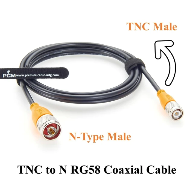 Alt view image 3 of 7 - TNC Male to N Male RG58 Coaxial Cable 50 Ohm Low Loss RF Antenna Cable for 4G 5G LTE, GPS, WiFi, Signal Booster, Ham Radio(6FT)
