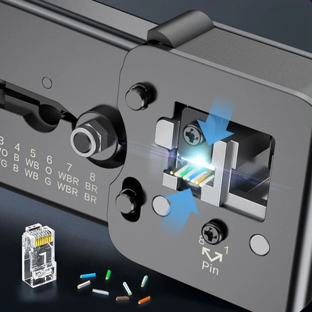 Alt view image 5 of 7 - 100-Pack RJ45 Cat6 Pass Through Connector RJ45 Modular Plugs for Solid or Stranded UTP Cable