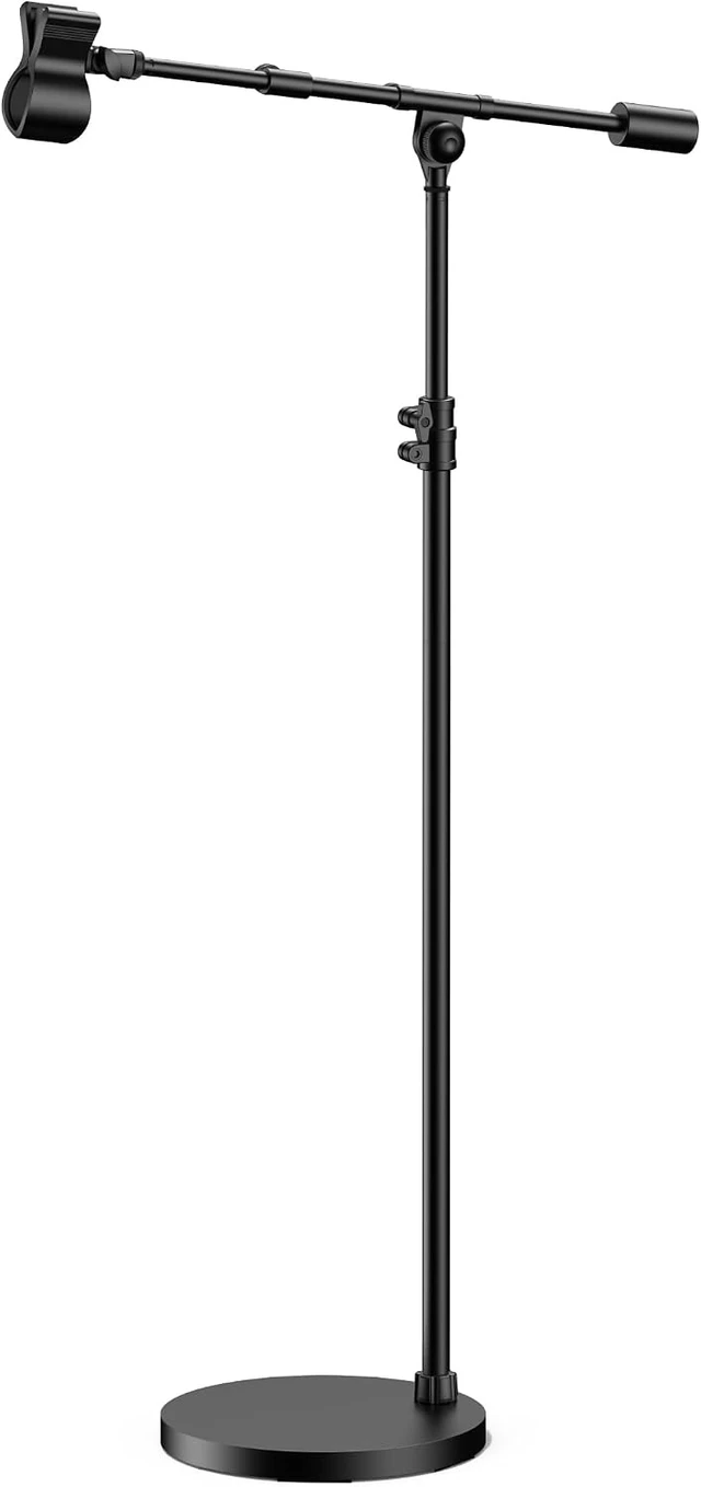 Main image of Mic Stand Floor Max Height 82.28" Microphone Stand Holder Boom Arm for Blue Yeti Shure Fifine HyperX, Extendable, Seated to Standing, Stable, For Any Recording Setup, Mini Height 30.82"