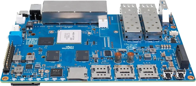Alt view image 2 of 7 - BPI-R4 Wi-Fi 7 Wireless Dual-Band WiFi OpenWRT Router Board, with MediaTek MT7988A (Filogic 880) SoC, Support 2X 10GbE SFP and 4X GbE Gigabit Ethernet for NAS Smart Home Gateway
