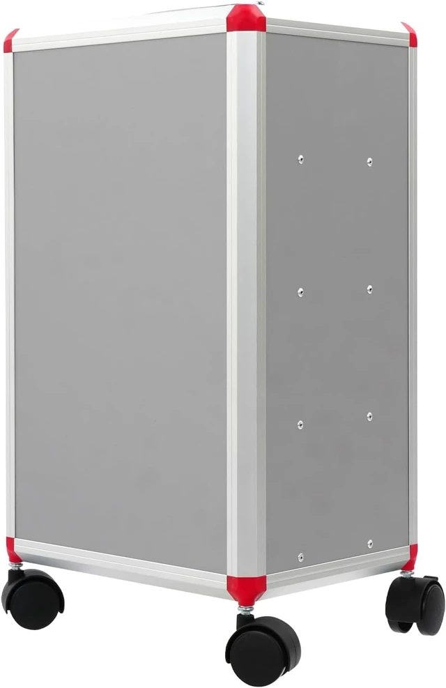Alt view image 5 of 5 - 48 Slots Aluminum Alloy Cell Phone Locker with Wheels, Each Slot 6.93x0.55in, 2 Keys, Rolling Cellphone Storage Cabinet for Shool Classroom Student Office Conference Rooms Gym