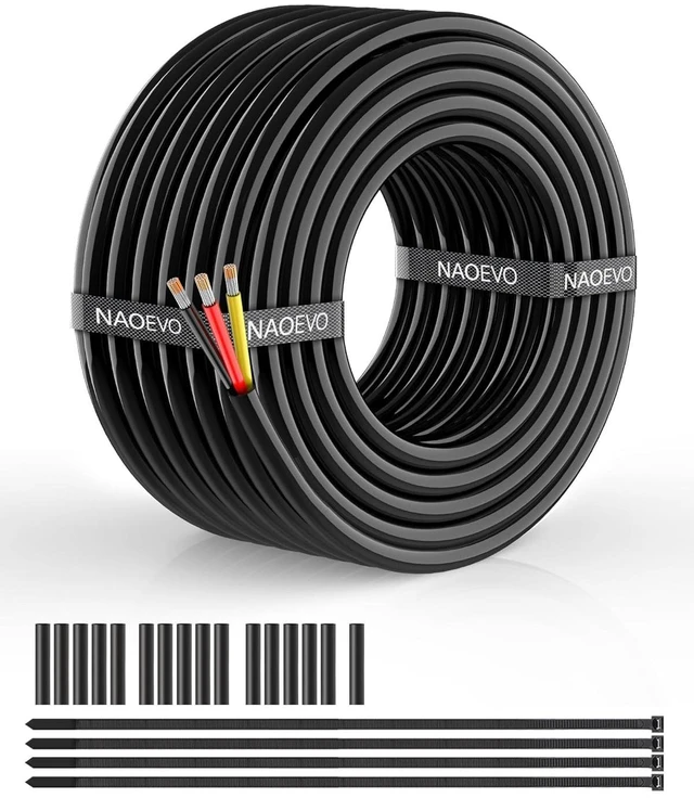 Main image of 16 Gauge Wire 3 Conductor, 16 Gauge Automotive Wire 12V Cable, 30FT Tinned Copper 16 AWG Wire, 16/3 Low Voltage Cable, Flexible Stranded Electrical Wire for Automotive, Marine, Speaker, Lights