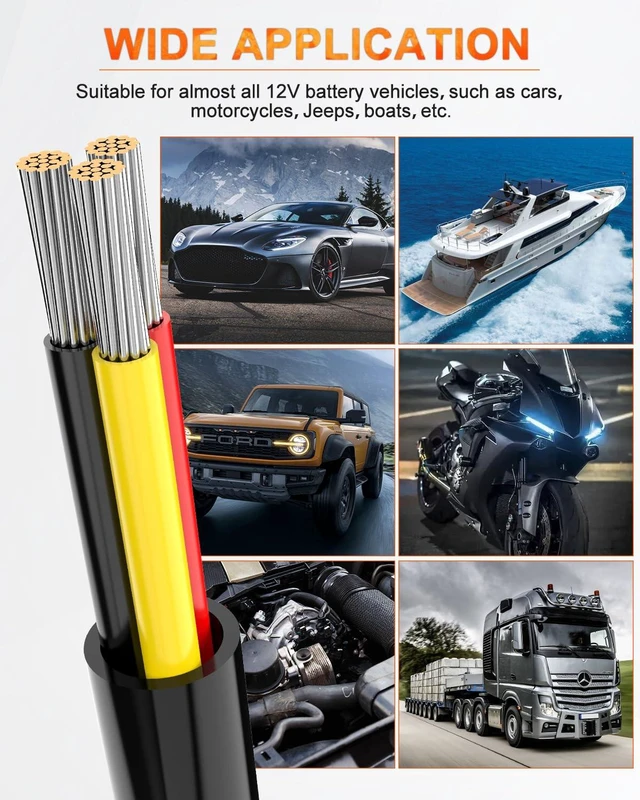 Alt view image 6 of 6 - 16 Gauge Wire 3 Conductor, 16 Gauge Automotive Wire 12V Cable, 30FT Tinned Copper 16 AWG Wire, 16/3 Low Voltage Cable, Flexible Stranded Electrical Wire for Automotive, Marine, Speaker, Lights