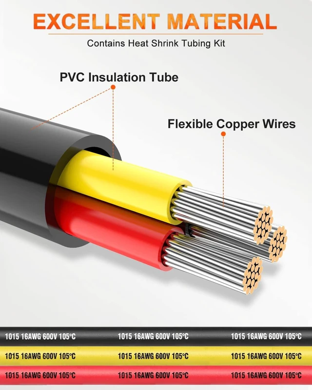 Alt view image 2 of 6 - 16 Gauge Wire 3 Conductor, 16 Gauge Automotive Wire 12V Cable, 30FT Tinned Copper 16 AWG Wire, 16/3 Low Voltage Cable, Flexible Stranded Electrical Wire for Automotive, Marine, Speaker, Lights
