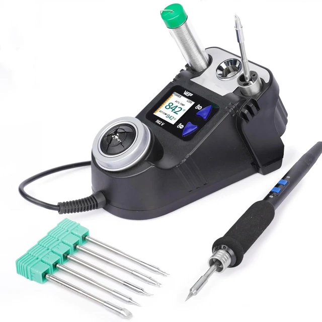 Main image of 982-V Micro Soldering kit with 5 C245 Soldering Iron Tips, Temperature Control, Sleep Mode, Auto Shutdown and LCD Display