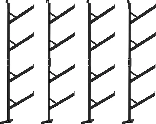 Main image of 4 Pack Shipping Container Shelving Brackets, 67"H x 15"W Bracket Adjustable Heavy Duty Steel Cargo Shipping Container Shelves, 4-Tier Power Coated Shipping Container for Organization, Black