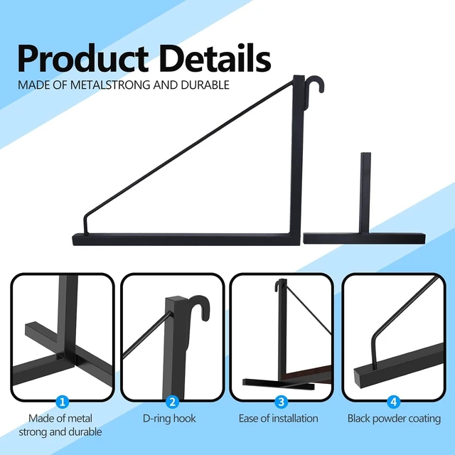 Alt view image 5 of 7 - 4 Pack Shipping Container Shelf Brackets 18.98 D x 13.58 H Easy Install, Cargo Container Shelving Brackets Easy to Hang and Remove Heavy Duty Design