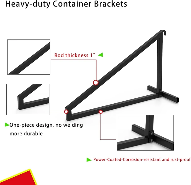Alt view image 5 of 5 - 2-Pack Heavy Duty Shipping Container Shelving, Shipping Container Shelf Brackets, Powder Coated Steel, 1300 lbs Cargo Shelves in Trailers & Storage Units, Easy Assembly 2 PACK