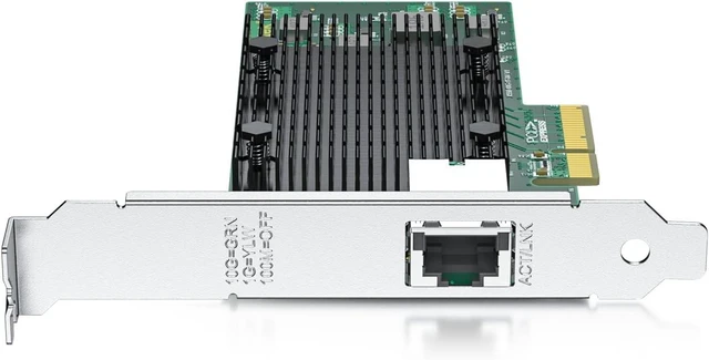 Alt view image 5 of 5 - 10Gb PCIe RJ45 NIC Network Card, Compare to Intel X550-T1 with Intel X550-AT2 Controller, Single Copper RJ45 Port, PCI Express Ethernet LAN Adapter, Support Windows Server/Linux/ESX