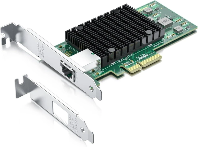 Main image of 10Gb PCIe RJ45 NIC Network Card, Compare to Intel X550-T1 with Intel X550-AT2 Controller, Single Copper RJ45 Port, PCI Express Ethernet LAN Adapter, Support Windows Server/Linux/ESX