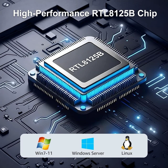Alt view image 4 of 6 - 2.5Gb PCIe Network Card, Multi-Gigabit 2.5G Ethernet Card, Realtek RTL8125B LAN Adapter, 2.5Gbps/1Gbps/100Mbps NIC Card for Desktop PCs, Gaming, Windows & Linux Compatible