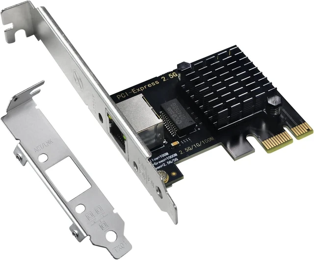 Main image of 2.5Gb PCIe Network Card with Intel I226-V Chip, 2500M/1000M/100M Network Adapter NIC, PCIe 3.1 X1, PCI Express Gigabit Ethernet Card for Windows 10/11, Linux Kernel 5.16.18/RHEL8.6, VMware ESXi8.0