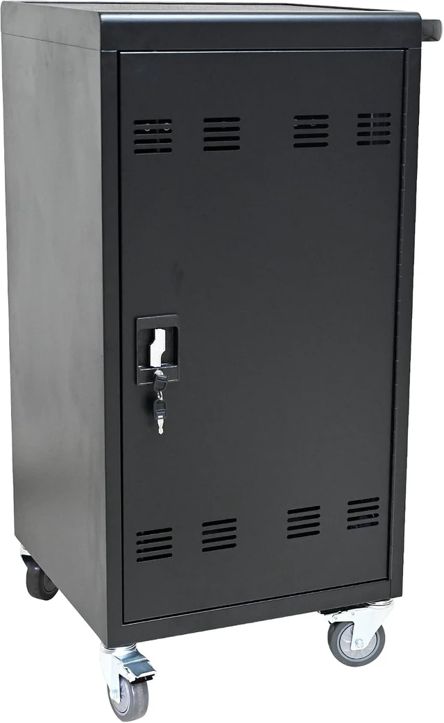 Alt view image 4 of 4 - 45-Bay Charging Cart for Chromebooks, Laptops, Tablets & iPads, Ideal Laptop Charging Station with Casters & Lockable Cabinet, Fully Assembled Frame, Designed for Classroom, School, Office