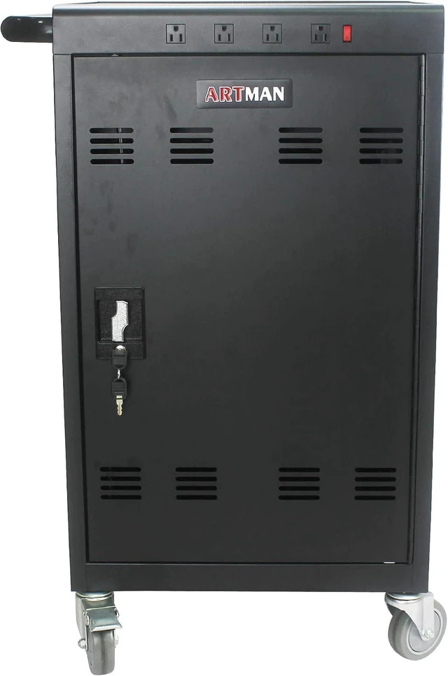 Main image of 35-Bay Charging Cart for Chromebooks, Laptops, Tablets & iPads, Ideal Laptop Charging Station with Casters & Lockable Cabinet, Fully Assembled Frame, Designed for Classroom, School, Office