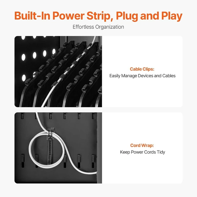 Alt view image 7 of 7 - Charging Cart, 32-Bay Mobile Charging Station, Max 15.6" Screen Size, Chromebook, iPads, Tablet and Laptop Charging Cart for Office and Classroom, Plug-and-Play, Easy Setup