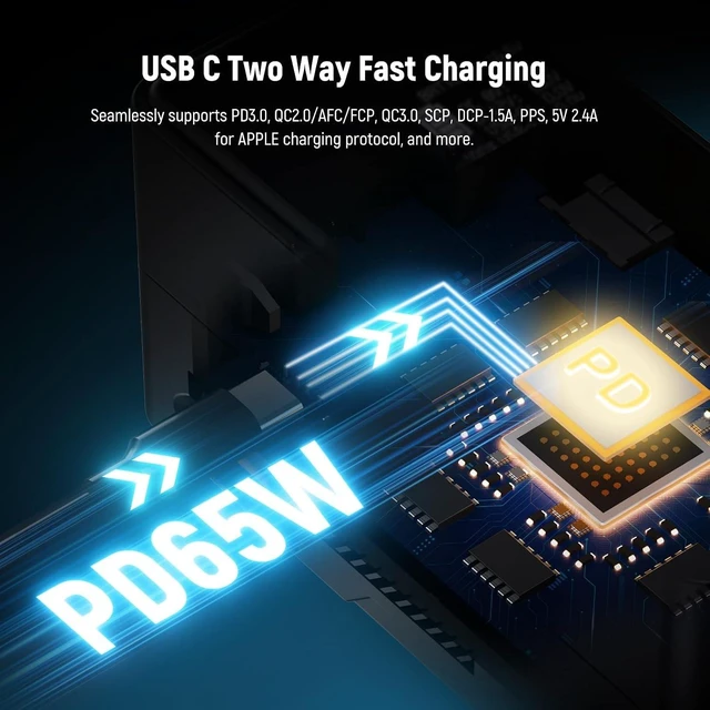 Alt view image 5 of 6 - V Mount Battery PS099E, PD65W, 99Wh, 6800mAh Mini V Lock Battery, 2.5h Fully Charged, PD3.0 Fast Charging, D Tap, USB C, USB A, BP, Dual DC Ports, for Cameras Camcorders Monitors Video Lights
