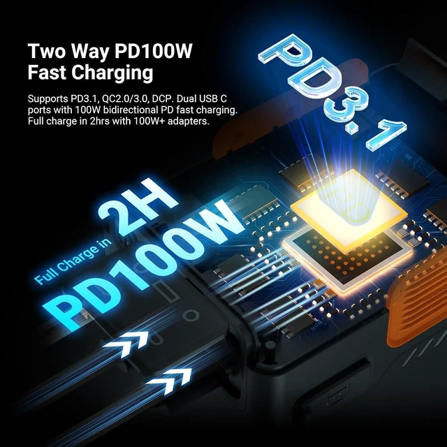 Alt view image 2 of 7 - V Mount Battery, PD100W, 99Wh, 6800mAh Mini V Lock Battery, 2h Fully Charged, PD3.0 Fast Charging, D Tap/USB C/USB A/BP/Dual DC Ports, for Camcorder Camera Laptop Video Light Monitor