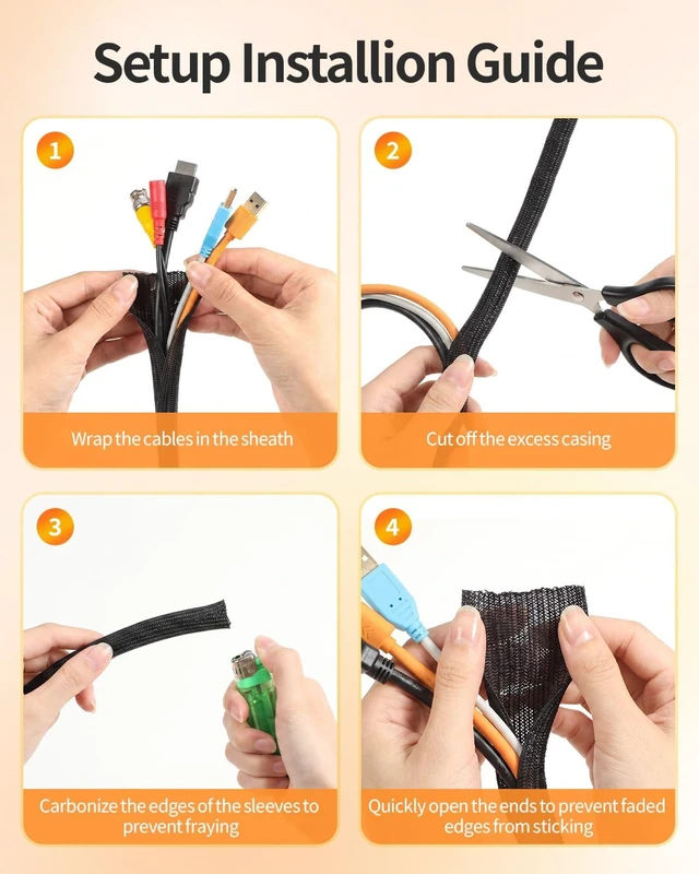 Alt view image 4 of 7 - 30ft Wire Loom Automotive, 1/2in Cord Protectors from Pets no Chew, Split Cable Management Sleeves, Braided Wire Wrap, Cable Cover for Automotive Wiring & Home Office Cord Organization, Black
