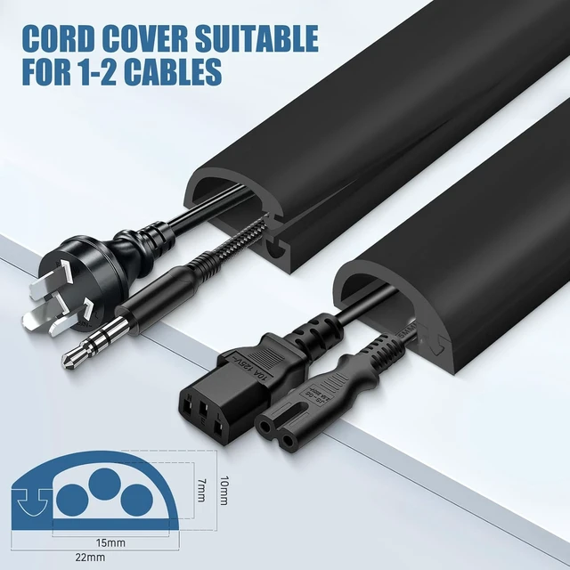 Alt view image 6 of 7 - Wall Wire Hider, Side Open Wire Covers for Cords on Wall, 10FT Self-Adhesive Flexible Cord Hider for Mounted TV, Home Office, Cavity 0.63" W x 0.31" H