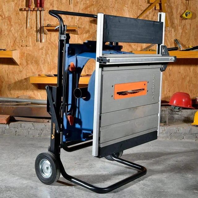 Alt view image 7 of 7 - Portable Table Saw Stand, 330 Lbs Load Capacity Rolling Foldable Table Saw Table with 8 Inch Wheels, Heavy Duty Construction for Easy Storage, Universal for Most Brands of Table Saws