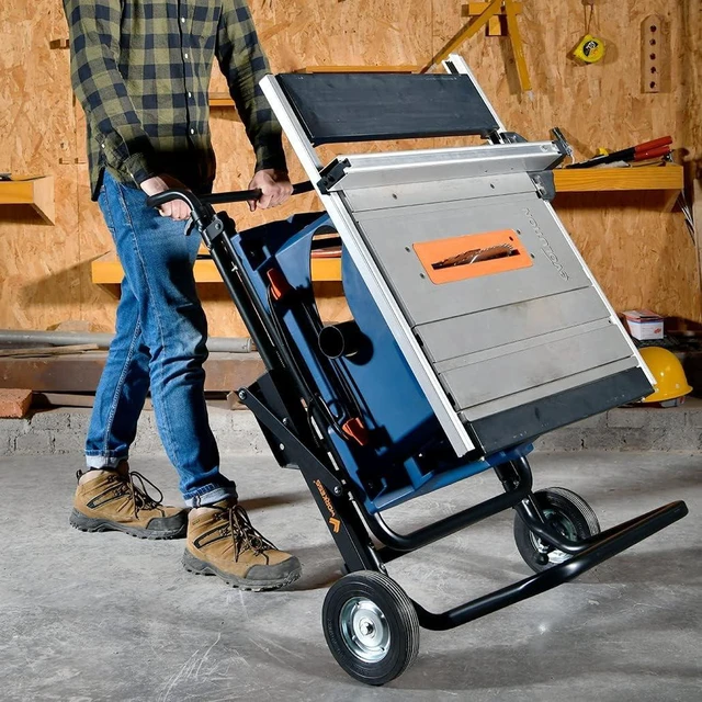Alt view image 4 of 7 - Portable Table Saw Stand, 330 Lbs Load Capacity Rolling Foldable Table Saw Table with 8 Inch Wheels, Heavy Duty Construction for Easy Storage, Universal for Most Brands of Table Saws