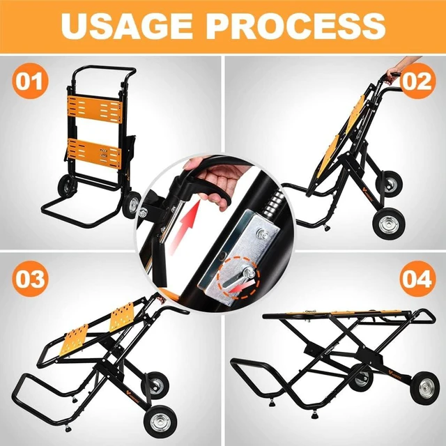 Alt view image 6 of 7 - Portable Table Saw Stand, 330 Lbs Load Capacity Rolling Foldable Table Saw Table with 8 Inch Wheels, Heavy Duty Construction for Easy Storage, Universal for Most Brands of Table Saws