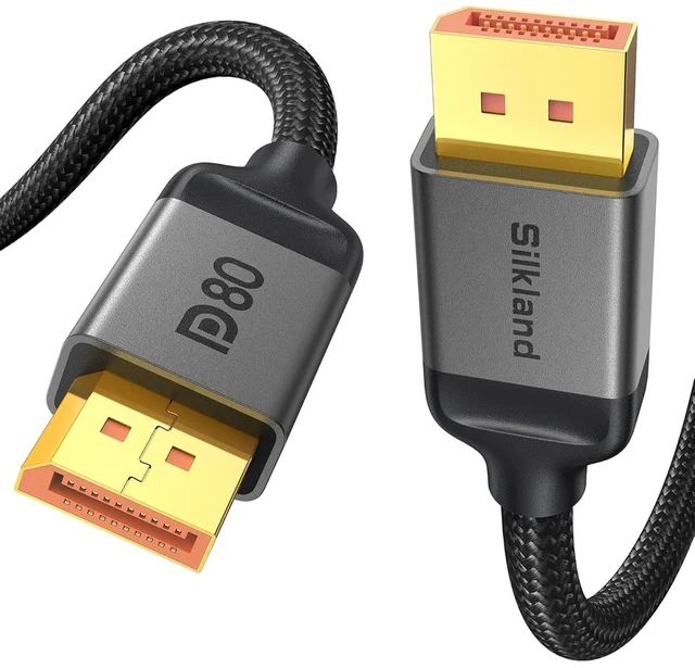 Main image of 80Gbps DisplayPort Cable 2.1 6.6FT/2M, DP80 HDR 16K@60Hz, 8K@240Hz, 4K@540Hz 480Hz 360Hz 240Hz, DP to DP 2.1 Cable, DP80, DP1.4, HDR, DSC, HDCP 2.3, Gaming Monitor, 5090
