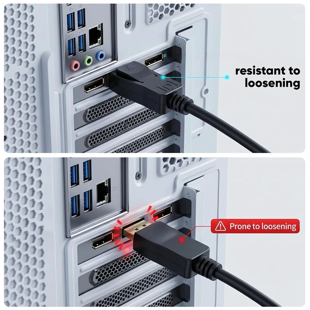 Alt view image 4 of 7 - Display Port to Display Port Cable 6 FT 10Pack, DP 1.2 Cable, 21.6Gbps, Latch Design, Supports 4K@60Hz, 2K@165Hz, Compatible for Monitor, Computer, Laptop, Graphics Card, Docking Station