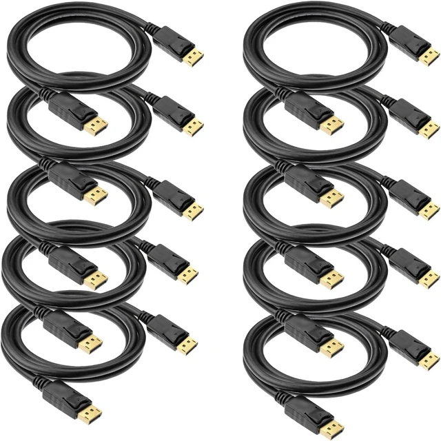 Main image of DisplayPort to Displayport Cable 6 Feet, Gold Plated Display Port to Display Port Cable 4K@60HZ Resolution(Male to Male) for DisplayPort Enabled Desktops and Laptops to Displays (10 Pack)