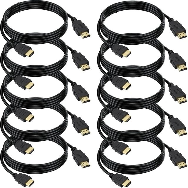 Main image of HDMI Cable 6 FT 10-Pack,4K HDMI TV Cable in Wall Shielded HDMI CL3 Rated, Multipack 15FT HDMI 2.0 Cable for Smart Monitor with Streaming TV,Laptop,Monitor,PS5,PS4,Xbox,Soundbar,Computer,Projector
