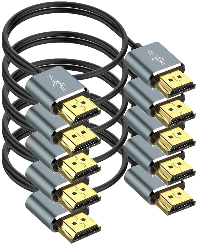 Main image of Slim 4K HDMI Cable 3.3FT 5 Pack, Ultra Thin & Flexible Skinny HDMI to HDMI 2.0 Cord Support 4K/60HZ 18gbps Laptop, Monitor, PS5, PS4, Xbox One, Fire TV