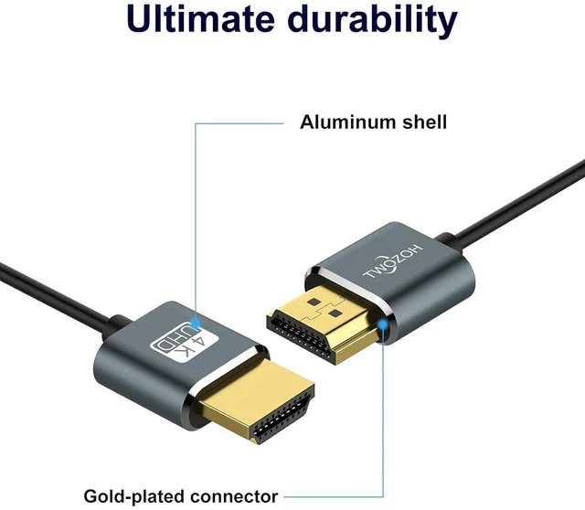 Alt view image 5 of 6 - Slim 4K HDMI Cable 3.3FT 5 Pack, Ultra Thin & Flexible Skinny HDMI to HDMI 2.0 Cord Support 4K/60HZ 18gbps Laptop, Monitor, PS5, PS4, Xbox One, Fire TV