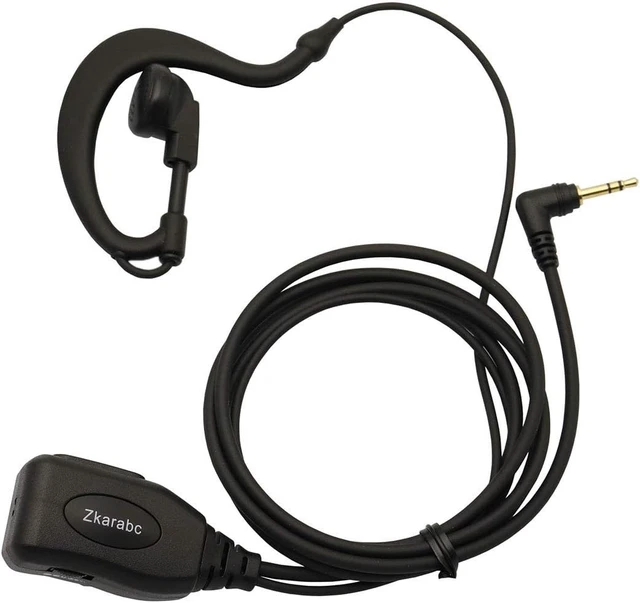 Alt view image 2 of 7 - Walike Talkie Earpiece with Mic 1 Pin 2.5mm G Shape Adjustable Volume Headset Compatible with Motorola Radios Talkabout MH230R MH230TPR MR350R MS350R MT350R T200 T260 T460 T600 (10 Pack)