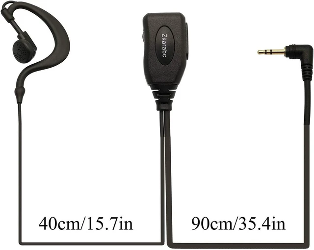 Alt view image 3 of 7 - Walike Talkie Earpiece with Mic 1 Pin 2.5mm G Shape Adjustable Volume Headset Compatible with Motorola Radios Talkabout MH230R MH230TPR MR350R MS350R MT350R T200 T260 T460 T600 (10 Pack)