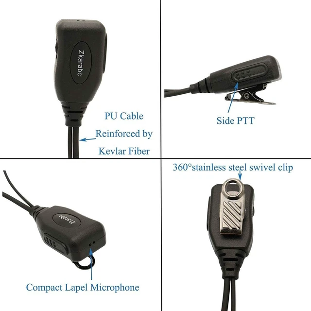 Alt view image 5 of 7 - Walike Talkie Earpiece with Mic 1 Pin 2.5mm G Shape Adjustable Volume Headset Compatible with Motorola Radios Talkabout MH230R MH230TPR MR350R MS350R MT350R T200 T260 T460 T600 (10 Pack)