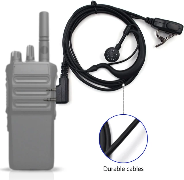 Alt view image 2 of 6 - 10-Pack G-Shape 2-Pin PTT Earpiece for Baofeng UV-5R Kenwood Retevis Radio, Compatible with Baofeng Kenwood Retevis UV-5R BF-888S TK-3107, 2-Pin G-shape adjustable earhook PTT mic, flexible earpiece