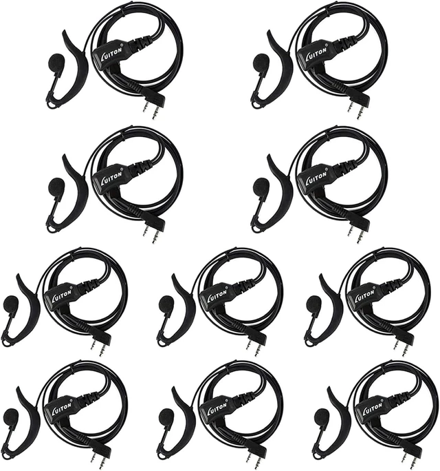 Main image of Walkie Talkie Earpiece with Mic for BaoFeng Radio Retevis G Shape Headset for Baofeng UV-5R BF-888S Arcshell Retevis H-777 RT21 RT22 Kenwood 2 Way Radio (10 Pack)
